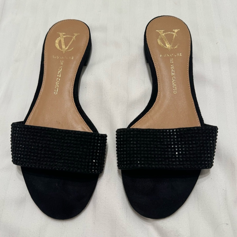 Vince Camuto Rhinestone Black Sandals